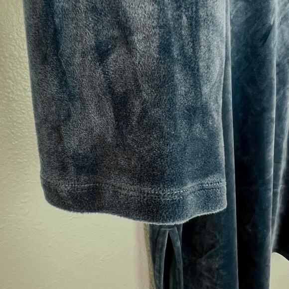 J. Jill Pure Jill Women's Medium Ocean Blue Velour Long Sleeve V-Neck Tunic Top - Picture 4 of 7